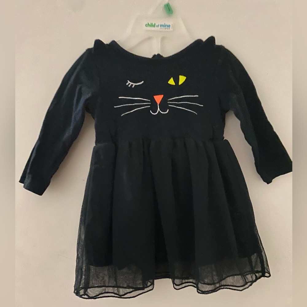 #K26 🌈 | Carter’s | Baby girl Black Cat Dress | 6 months